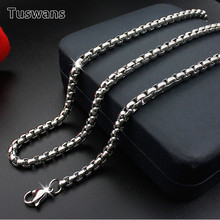 316L Stainless Steel Chain Necklace 2.5mm/3mm/4mm Width Box Square Pearl Link Chain Men Necklace Jewelry Diy 50/55/60/65/70cm 2024 - buy cheap