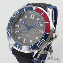 BLIGER Military Style 41mm Sapphire Glass With Ceremic Bezel Rubber Strap Blue Watch Pointer Black Band 2024 - buy cheap