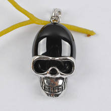 Natural Black Carnelian Stone Bead Skull GEM Pendant Jewelry  S1242 2024 - buy cheap