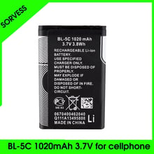 SORVESS 3.7V 1020mAh Li-ion Lithium Polymer Rechargeable Battery BL-5C Batteries BL 5C BL5C Replace For N71 N70 6630 6230 2600 2024 - buy cheap