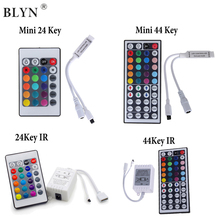 BLYN-regulador de intensidad LED RGB, controlador inalámbrico de 4 pines, DC5V, 12V, 24V, 6A, Mini mando a distancia IR de 24/44 teclas, para tiras LED RGB 5050 3528 2024 - compra barato