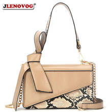 Women Handbag Snake Print Crossbody Bag 2020 New Elegant Bow Satchel Shoulder Tote Fashion Designer Khaki Black White Hand Bags 2024 - buy cheap