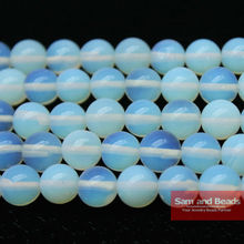 Frete grátis pedra natural liso opalite quartzo folgado beads16 fio 4mm 6mm 8mm 10mm 12mm escolher tamanho wob01 2024 - compre barato