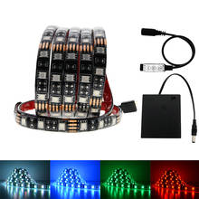 DC5V 5050 LED Strip lights RGB Black PCB Led Lighting Backlight Remote For TV Background with AA batteries box 2024 - buy cheap