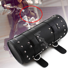 Brand New PU Black Front Fork Tool Bag Luggage Saddle Bag For Harley Chopper Bobber Cruiser Dyna Softail Sportster Free Shipping 2024 - buy cheap
