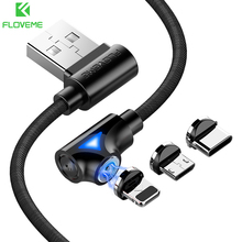 Floveme-cabo magnético para recarga, usb-c, micro usb tipo-c, 90 graus, carregamento rápido 2024 - compre barato