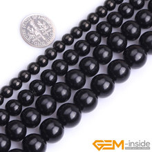 Natural Stone Black Jet Stone Round Bead For Jewelry Making Strand 15" DIY Bracelet Necklace Jewelry Making Beads 6mm 8mm 10mm 2024 - buy cheap