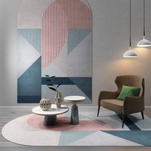 Tapete geométrico nórdico para sala de estar, tapete em forma de mesa de café, da moda, personalidade 2024 - compre barato