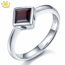 Hutang Engagement Ring Mystery Black Garnet Solid 925 Sterling Silver Natural Gemstone Women Fine Fashion Stone Jewelry For Gift 2024 - купить недорого