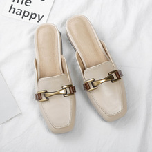 women square toe closed toe mules spring summer new chain decorate gladiator sandals woman big size roman sandals cozy slippers 2024 - buy cheap