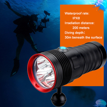 Linterna de buceo de 3 modos, 5 LED para fotografía y vídeo, 5000 LM, subacuática, 100m, lámpara táctica impermeable para batería 18650 2024 - compra barato