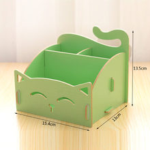 New Candy colors Cute Cat Office Wood storage box desk debris box School Students stationery Holders 734 2024 - buy cheap