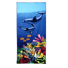 Toalla de playa de microfibra grande con estampado reactivo, Toalla de baño de gran tamaño con diseño de delfín de los Fondos Marinos, ideal para regalo de verano, 70x2020 cm, novedad de 140 2024 - compra barato