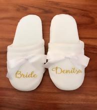 Personalized any name Wedding Slippers With Lace Bride Slippers Bridesmaid Gifts Custom Print Shoes Bachelorette Party Favors 2024 - buy cheap