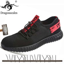 Zapatos de seguridad con punta de acero para hombre, botas de trabajo de malla transpirable, informales, ANTIPERFORACIONES, para sitio de construcción, 35-46 2024 - compra barato