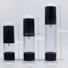 15ml 30ml 50ml Airless Bottle,Black Plastic Lotion Sub-bottling Vacuum Pump, round Sample spray Bottle F546 2024 - buy cheap