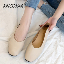 KNCOKAR Breathable Single Shoes Fashion 2019 Spring And Summer Flat Simple And Comfortable Shallow Mouth Single Shoes z0007 2024 - buy cheap