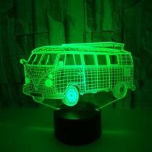 Bus 3d Lamp Seven Colors Remote Control Touch 3d Usb Led Night Light Novelty Creative Table Lamp 2024 - buy cheap