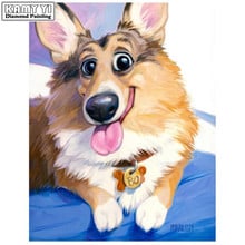 Full Square/Round Drill 5D DIY Diamond Corgi 3D Embroidery Cross Stitch Mosaic Rhinestone Decor HYY 2024 - buy cheap