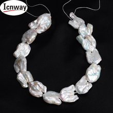 Natural AA white baroque reborn keshi Freshwater Pearl 20*25mm 15inches DIY necklace bracelet Wholesale icnway 2024 - buy cheap