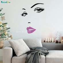 Beauty Lip Color Wall Sticker Beauriful Girl Transfer Beauty Graphic Custom Decals Hairdressing Removable Vinyl Art Murals YT818 2024 - buy cheap