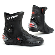 Pro-biker boots speed motorcycle race automobile medium-long boots cross-country shoes 2024 - buy cheap