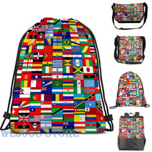 Funny graphic print shoulder Bags women WORLD FLAGS (4) Single shoulder backpack travel for men Gym Bag 2024 - buy cheap