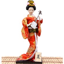 Geisha-hermosas figuras japonesas para decoración del hogar, miniaturas de Geisha hechas a mano únicas, color Rojo 2024 - compra barato