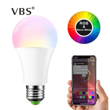 Bombillas inteligentes con Bluetooth, lámpara RGB inalámbrica, 15W, LED Magic RGBW RGBWW, bombilla de luz para hogar, Control remoto E27 B22 por App IOS /Android 2024 - compra barato