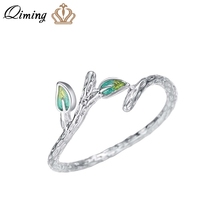 QIMING fashion Branch Leaf Women's Ring Wholesale Fashion Jewelry Leaves Pendant Adjustable Toe Finger Bohemia Rings Female Gift 2024 - buy cheap
