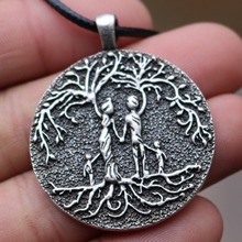 Família árvore da vida yggdrasil amuleto viking pingente colar norse correntes colares mãe crianças jóias femme collier 2024 - compre barato