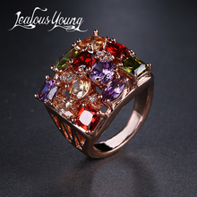 Colorful Square AAA Zircon Engagement Rings Top Quality Women Fashion Jewelry for Party Wedding Free Shipping AR019 2024 - buy cheap