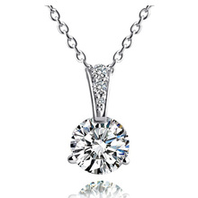 Женское Ожерелье с кулоном из серебра 925 пробы, с фианитом 2024 - купить недорого