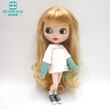 Blyth moda camiseta listrada, roupa casual para blyth azone 1/6 acessórios para bonecas, 1 peça 2024 - compre barato