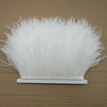 10 yards 10-15CM Ostrich feather trims for skirt/dress White ostrich feathers ribbon DIY feather For Crafts Plumage Clothing 2024 - buy cheap