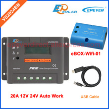 20A controller Solar panels system charger battery EPEVER VS2024BN PWM ViewStar series Wifi eBOX and ble eBOX for Android system 2024 - buy cheap