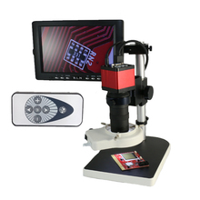 Remote control 13MP HDMI VGA outputs Industry digital Microscope Camera +130x C-mount +56 led ring Lights +8" LCD monitor screen 2024 - buy cheap