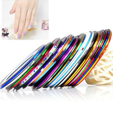 MAOHANG New 100pcs/lot Fantastic Mix Color Nail Striping Tape Metallic Yarn Line Nail Art Decoration Sticker 2024 - buy cheap