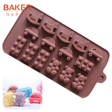 silicone chocolate cake mold cartoon Winnie candy gummy fondant mold car shape biscuit bakeware baking tool ice jello cake mold 2024 - buy cheap