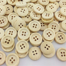 50 pces 18mm botões de madeira redonda 4 furos costura artesanato acessórios wb28 2024 - compre barato