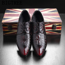 Crocodile Shoes Men Formal Italian Brand Mens Office Shoes Leather Coiffeur Party Shoes For Men Sepatu Slip On Pria Buty Meskie 2024 - buy cheap