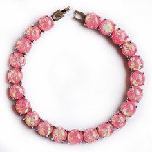 SZ0035 Pink Opal Gem Round Charm Bracelets for Girl Brand Bracelets & Bangles  Female Bijoux 2024 - buy cheap