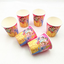 10pcs /Snow White/Belle//Jasmine/Aurora Princess Paper Cup Baby Shower Kids Birthday Party Supplies Decoration 2024 - buy cheap