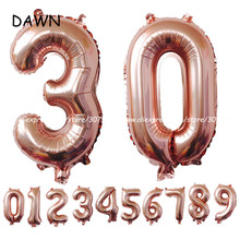 32 inch Rose Gold Number Foil Balloons Large Digit Helium Balloons wedding decorations Birthday Party Supplies Baby Shower 2024 - buy cheap