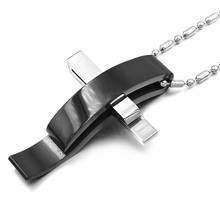 ATGO Cross Stainless Steel Pendant Necklace Men Women Chain Murano Christian Jewelry Christmas Gifts Wholesale 2024 - buy cheap