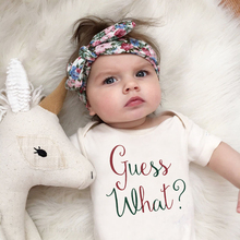 DERMSPE Newborn Baby Boys Girls Cotton Short Sleeve Letter Print Guess What Romper Jumpsuits Summer Baby Clothes White Hot Sales 2024 - buy cheap