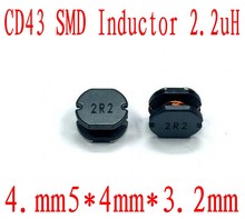 Indutor de energia cd43 2.2dual 2r2 2000*4*4.5mm, indutor de enrolamento sem blindagem 3.2 2024 - compre barato