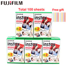 Fujifilm-filme fotográfico branco para instax mini, 100 fotos, original, para câmera instantânea modelo 11, 7, s, 8, 9, 70, 25 2024 - compre barato