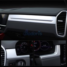 Car Styling Interior Front Dashboard Moulding Trim Panel Red Color Chrome 2018 2019 For Porsche Cayenne Accessories 2024 - compre barato