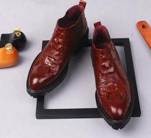 Zapatos de vestir con banda elástica para hombre, calzado informal con tacón grueso y sin cordones, con aumento de altura, botas Martin 2024 - compra barato